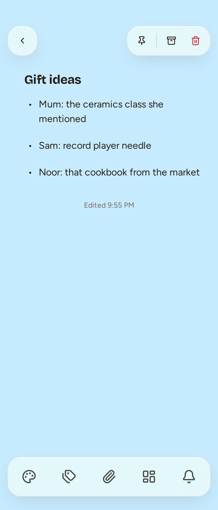 Open Background color and choose a different color for the note.
